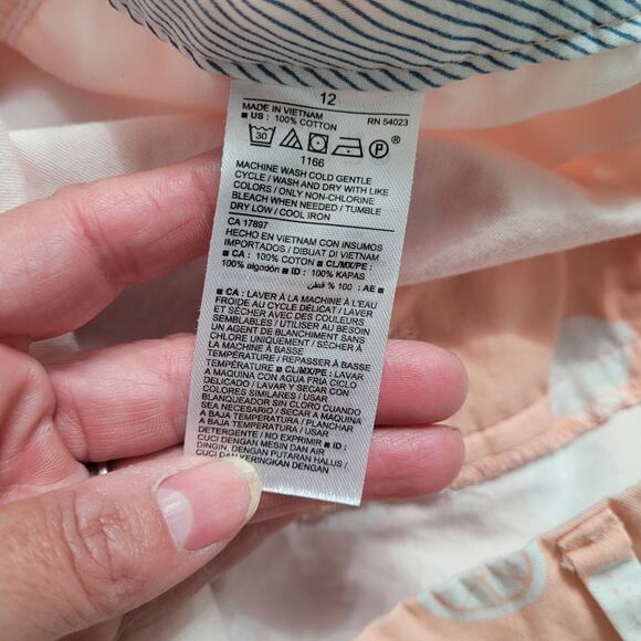 Old Navy Women’s Size 12 Everyday Chino Shorts Orange Sorbet Lemon Print GUC - Picture 5 of 5